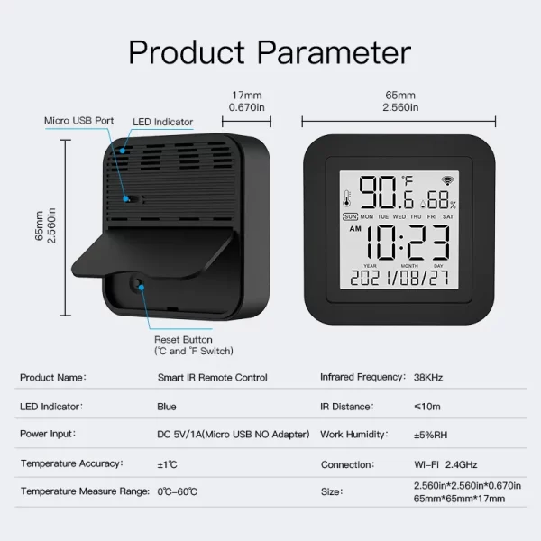 IR Blaster with Analog Screen, T&H Sensor